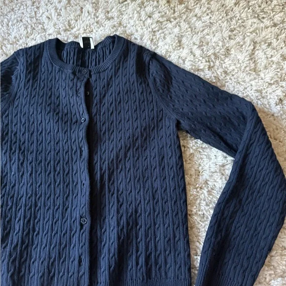 Sunday Best Navy Cable Knit Cardigan - Picture 2 of 6